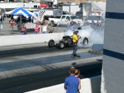 Roadster Drag Car Doing Burnout